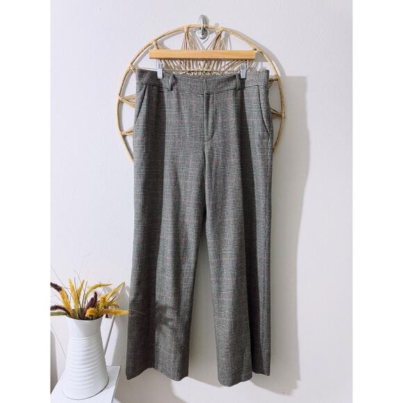 Lauren Ralph Lauren Wool Angora Blend Plaid Houndstooth Trousers Pants Preppy 14 - Picture 1 of 8